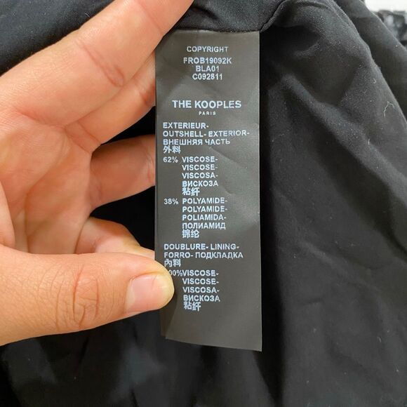 NWT The Kooples Paris Flocked Leopard Velvet Dress Black • Size 4 - Picture 8 of 16